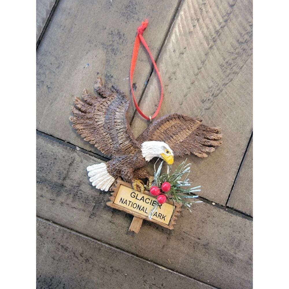 Glacier National Park Bald Eagle Christmas Ornament